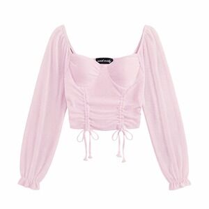 Sweet Society Coquette Balletcore Fairy Y2K Crop Sweetheart Top Womens Size M